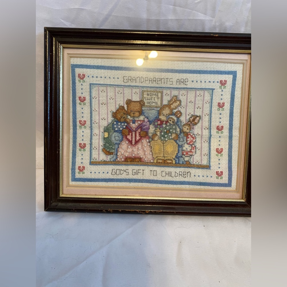 Cross stitch pic made by me and framed by me